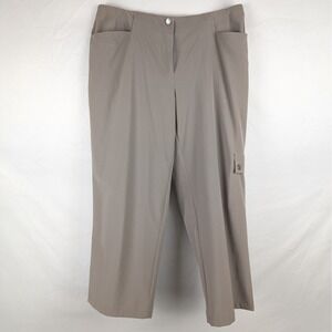Weekends by Chico's Taupe Crop Cargo Pants Women's Size‎ 0 Comfort Casual